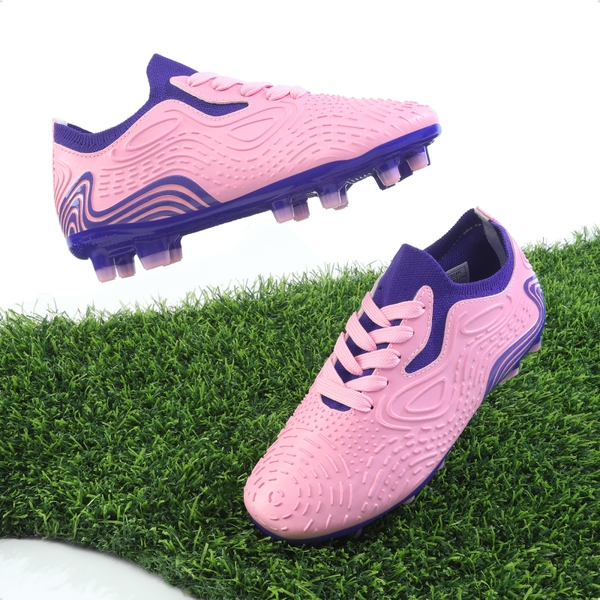 Kids Contoured Upper Soccer Shoes - PINK PURPLE - 5